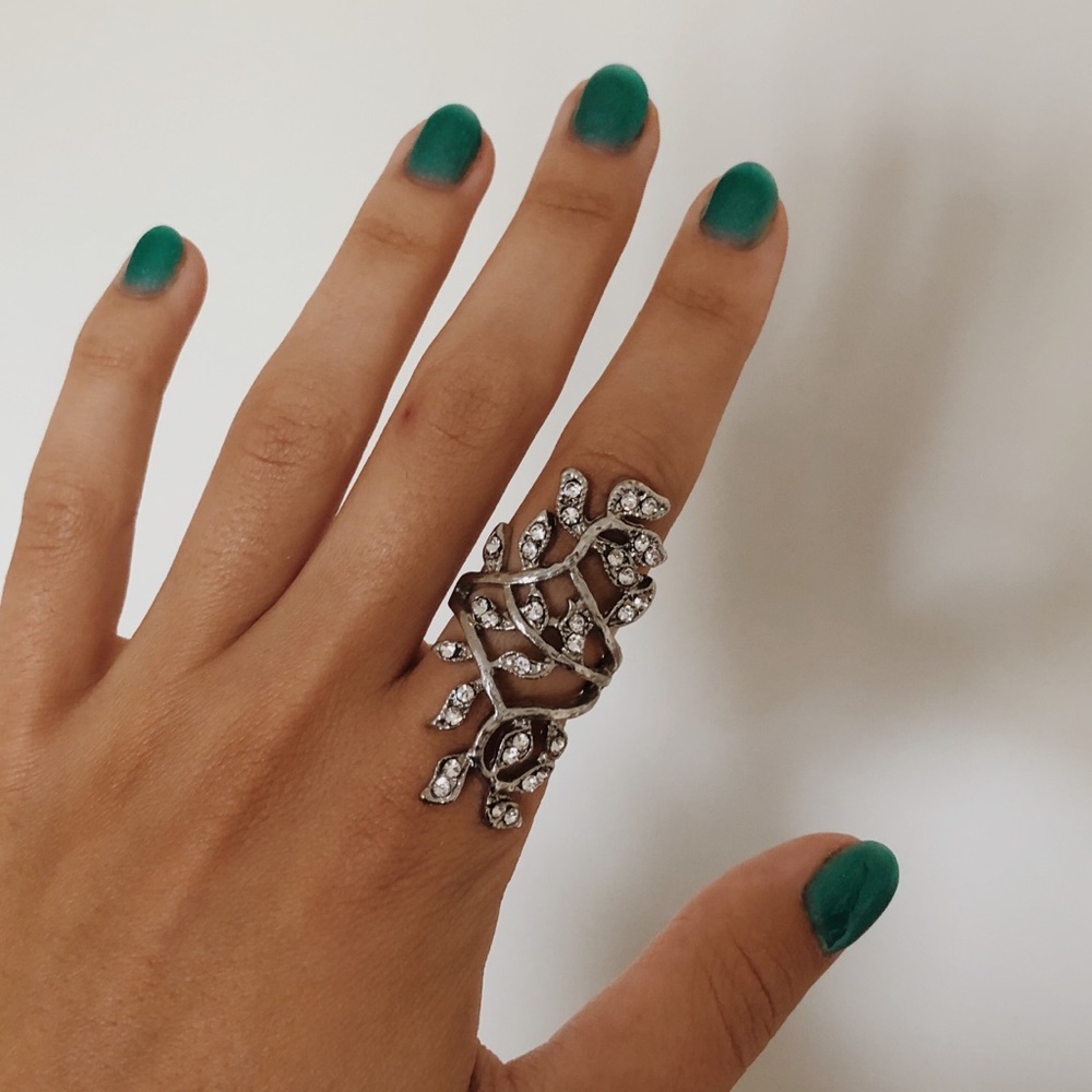 American Eagle Silver Floral Ring